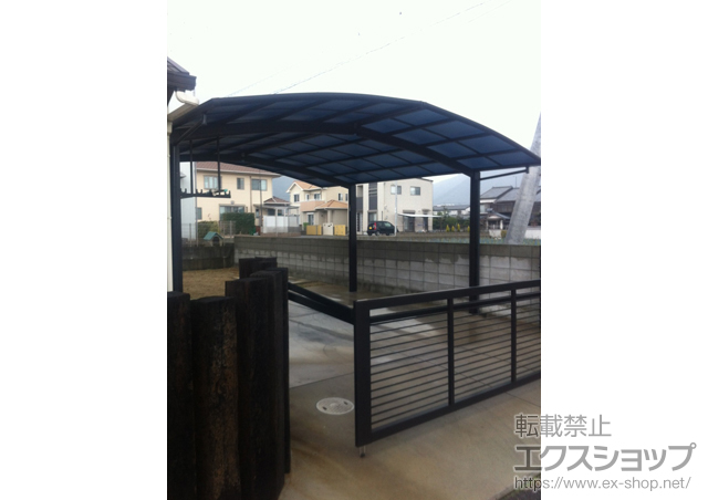 香川県高松市ののカーポート レイナポート M合掌 積雪〜20cm対応+吊り下げ物干し 施工例