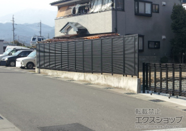 長野県長野市ののフェンス・柵、カーゲート、カーポート ハイスクリーンフェンスA型 自由柱仕様 施工例