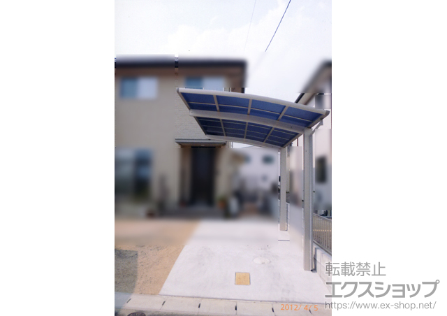 岡山県岡山市ののカーポート レイナポート 積雪〜20cm対応+収納式物干しセット2型 施工例