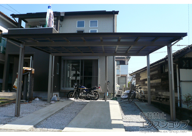 宮崎県宮崎市ののカーポート アーキデュオ プレミアム ワイド マテリアルカラー 積雪〜20cm対応 施工例