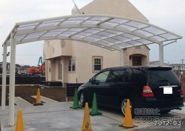 茨城県笠間市ののカーポート レイナツインポート 積雪〜20cm対応 施工例