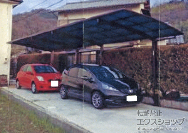 岡山県玉野市ののカーポート プレシオスポート 縦連棟 積雪〜20cm対応 施工例