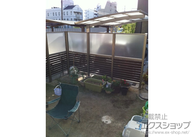 福岡県久留米市ののフェンス・柵 LALAスクリーン3W型半目隠しタイプ(横格子) 施工例