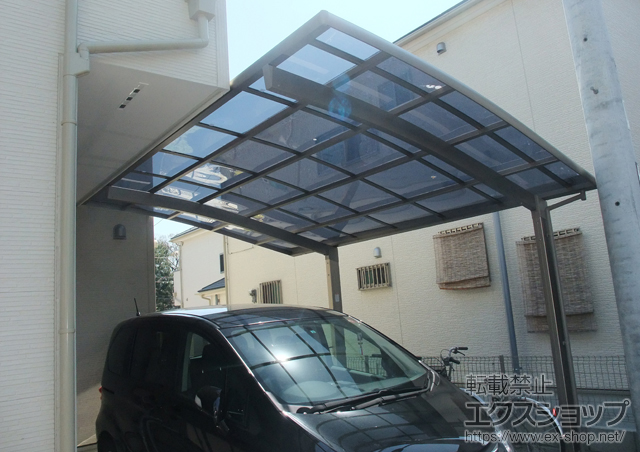 東京都府中市のLIXIL リクシル（トステム）のカーポート カーブポートシグマIII 積雪〜30cm対応 施工例