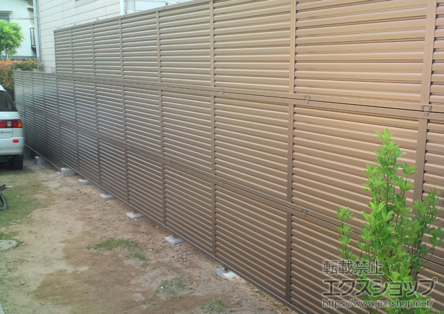 広島県広島市ののフェンス・柵 プリレオR9型フェンス 多段柱施工(2段) 施工例