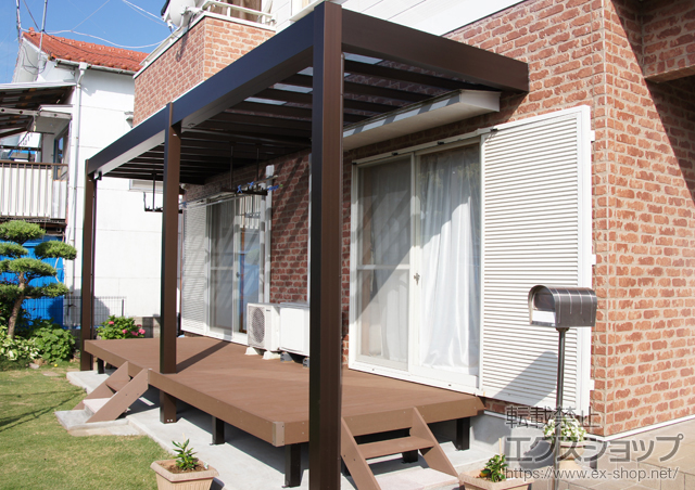 長崎県諫早市ののテラス屋根 リレーリア テラス屋根 連棟 積雪〜20cm対応 施工例