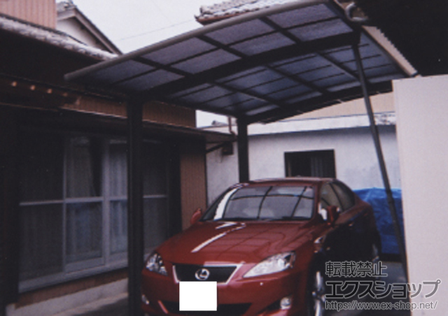 徳島県阿波市のLIXIL リクシル（トステム）のカーポート カーブポートシグマIII 積雪〜30cm対応+着脱式サポート ロング柱23用 施工例