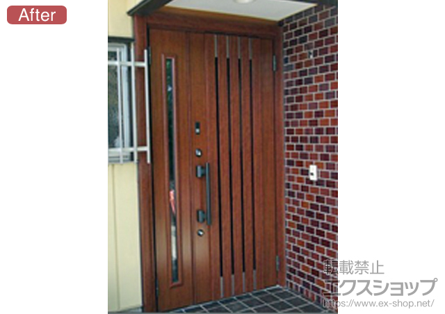 千葉県柏市のLIXIL リクシル（トステム）の玄関ドア リシェント K4仕様 H22本体700型R?カザスシステム 施工例