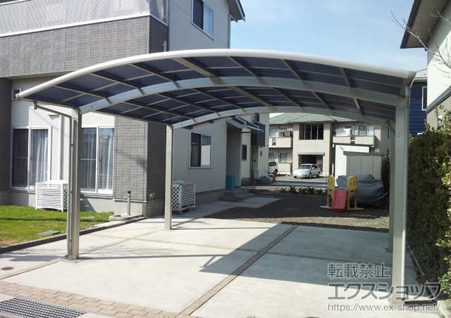 福島県福島市ののカーポート プレシオスポート ワイド 積雪〜20cm対応 施工例