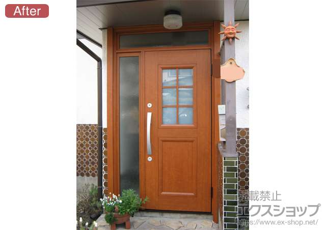 岐阜県安八郡安八町のの玄関ドア ラフォースR2玄関ドア 07型 片袖　ランマ付タイプ 施工例