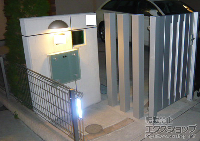 埼玉県ふじみ野市のの門扉 ライフモダンII SA型 単色 片開き 柱使用 施工例