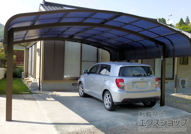 宮崎県小林市ののカーポート レイナキャップツインポート 積雪〜20cm対応 施工例