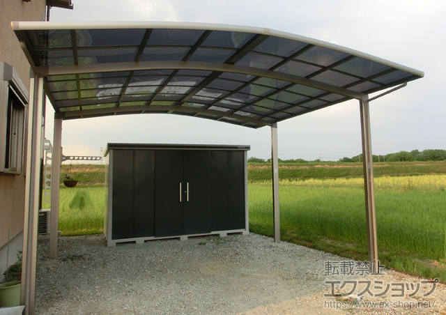 兵庫県加古郡稲美町のLIXIL リクシル（トステム）のカーポート カーブポートシグマIII ワイド 積雪〜30?対応 施工例