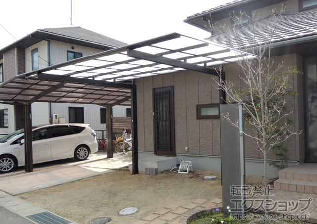 岡山県岡山市ののカーポート マイリッシュ 前下がり 積雪〜20cm対応 施工例
