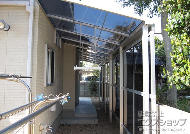 山口県宇部市のLIXIL リクシル（トステム）のテラス屋根 ライザーテラス? F型 積雪対応〜20? 施工例