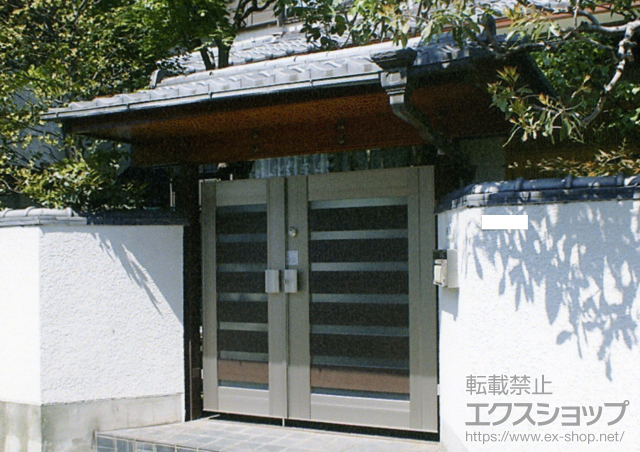 東京都足立区のの門扉 エルネクス門扉 M-YS型 両開き親子 施工例