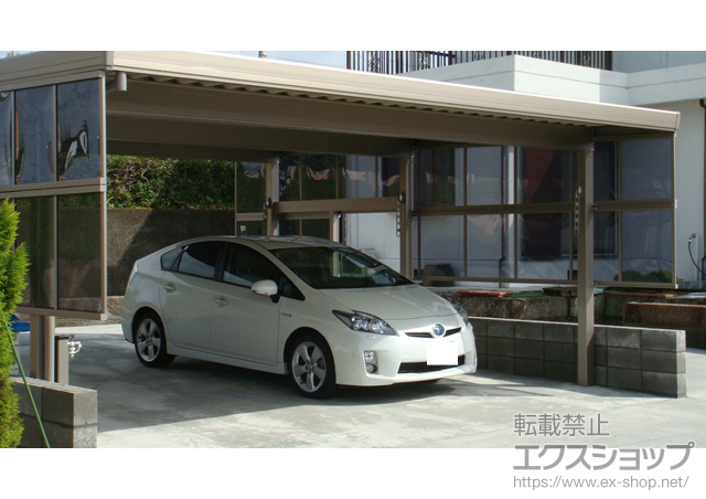 鹿児島県いちき串木野市のLIXIL リクシル（トステム）のカーポート テリオスポート? 積雪対応〜50?+テリオスポート? サイドスクリーン 施工例