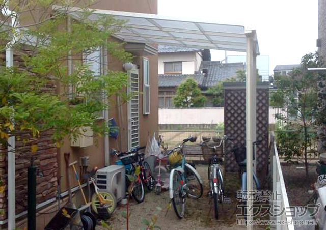 岐阜県羽島郡岐南町のLIXIL リクシル（トステム）のテラス屋根 ライザーテラスII F型 テラスタイプ 単体 積雪〜20cm対応 施工例