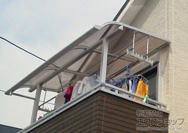 兵庫県尼崎市のLIXIL リクシル（トステム）のバルコニー・ベランダ屋根 ライザーテラスII R型 屋根タイプ 積雪〜20?対応 施工例