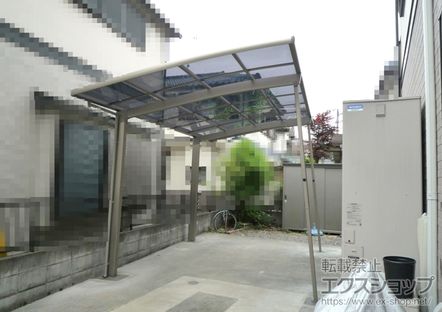 東京都八王子市のLIXIL リクシル（トステム）のカーポート カーブポートシグマIII　積雪〜30cm対応+着脱式サポート 施工例