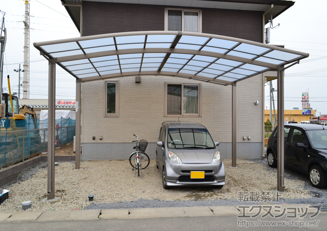 宮城県大崎市のLIXIL リクシル（トステム）のカーポート カーブポートシグマIII ワイド 積雪〜30cm対応 施工例