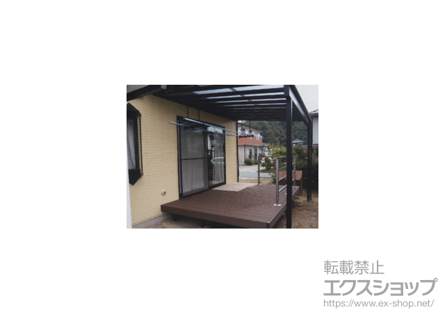 長野県上伊那郡中川村のLIXIL リクシル（トステム）のテラス屋根 パワーアルファF型　テラスタイプ単体　積雪〜50cm対応 施工例
