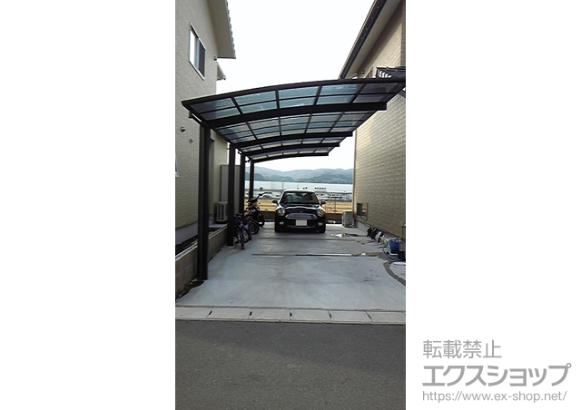 岡山県勝田郡勝央町ののカーポート レイナポート 縦連棟 積雪〜20cm対応 施工例