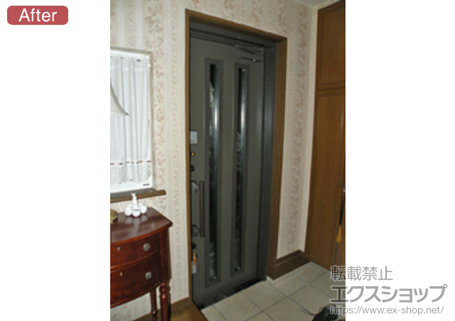 東京都町田市のLIXIL リクシル（トステム）の玄関ドア リシェントK4仕様　22片開きL300 施工例