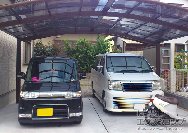 愛媛県新居浜市ののテラス屋根 プレシオスポート ワイド 積雪〜20cm対応 施工例