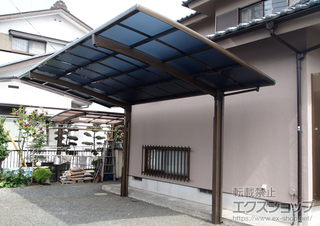 神奈川県相模原市のLIXIL リクシル（トステム）のカーポート レグナスポートシグマIII 積雪〜30cm対応+着脱式サポート柱 施工例