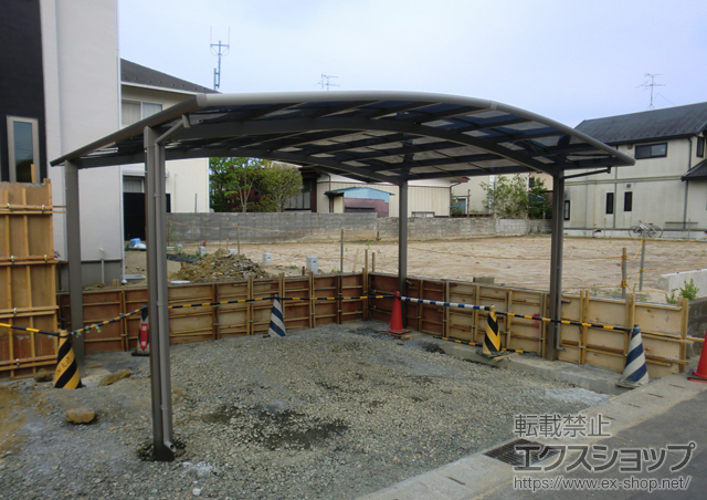 宮城県仙台市のLIXIL リクシル（トステム）のカーポート カーブポートシグマIII ワイド 積雪〜30cm対応 施工例