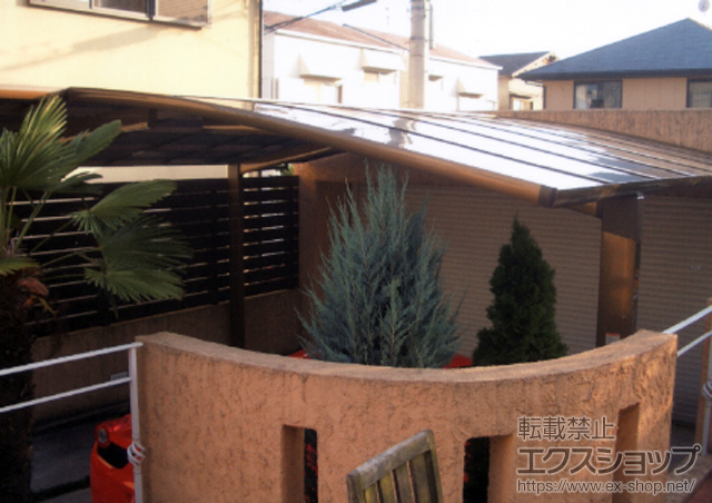 大阪府箕面市のLIXIL リクシル（トステム）のカーポート カーブポートシグマIII 積雪〜30?対応 施工例