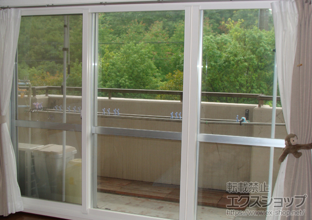 兵庫県神戸市のの二重窓（内窓） プラマードU 引違い窓 3枚建（外内内） 施工例