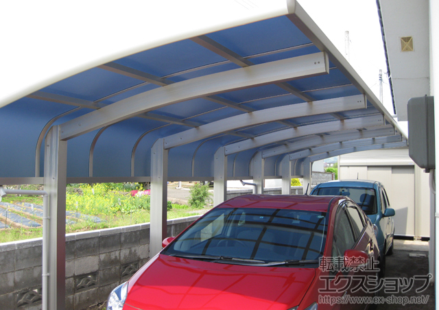 福島県福島市ののカーポート レイナキャップポート50 縦連棟 積雪〜50cm対応 施工例
