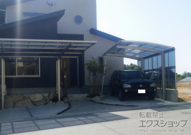 福岡県糟屋郡須恵町ののカーポート レイナポート 積雪〜20cm対応+ サイドパネル 施工例