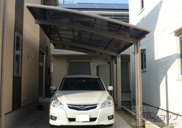 愛知県岡崎市のLIXIL リクシル（トステム）のカーポート カーブポートシグマIII 延長 積雪〜30cm対応 施工例