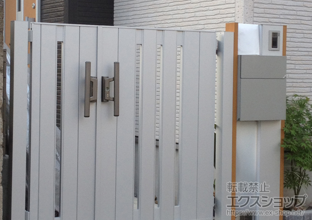 東京都練馬区のの門扉 ライフモダンII SA型門扉 親子開き 柱使用 施工例