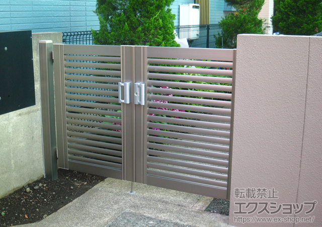 東京都世田谷区のの門扉 プレリオR３型 両開き 施工例