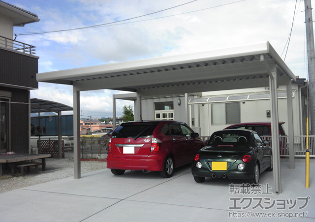 福岡県田川市ののカーポート ジーポートneo 積雪100cmＡタイプ 2台用 4本柱 角柱仕様 施工例