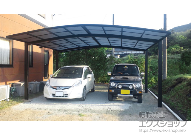 熊本県玉名郡和水町のLIXIL リクシル（トステム）のカーポート カーブポートシグマIII ワイド 積雪〜30cm対応 施工例