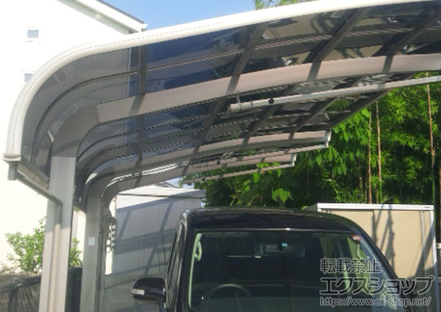 宮崎県宮崎市のLIXIL リクシル（トステム）のカーポート テールポートシグマIII 延長 耐風圧強度仕様 施工例