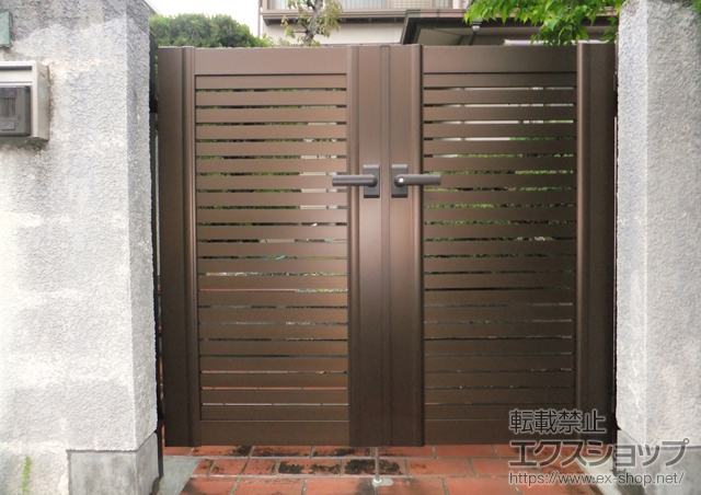 愛知県尾張旭市のの門扉 エクスライン門扉 5型 両開き 施工例
