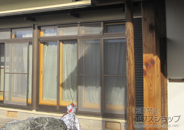 長野県大町市のの二重窓（内窓） インプラス ダストバリア仕様 引違い窓 4枚建 施工例