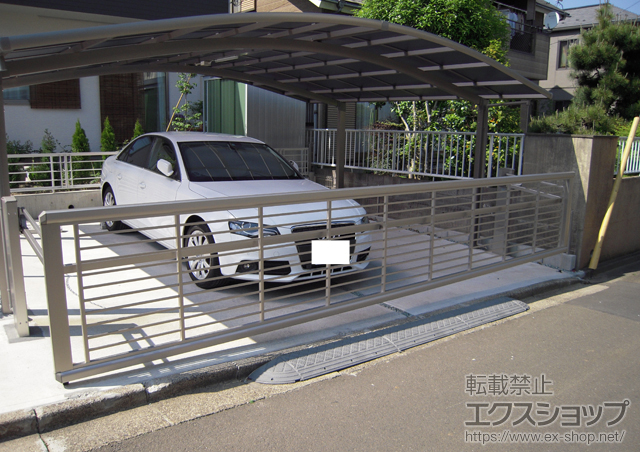 宮城県仙台市ののカーゲート エクスラインアップゲート ワイド 1型 手動式 施工例