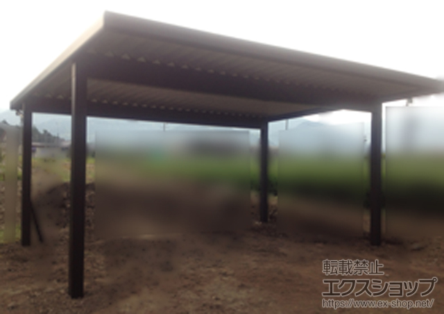 三重県鈴鹿市ののカーポート ジーポートneo 積雪100cmＡタイプ 2台用 4本柱 積雪〜100ｃｍ対応 施工例