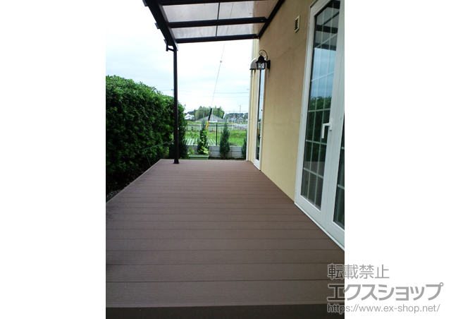 静岡県磐田市ののウッドデッキ リウッドデッキ200+リウッドステップ4型 Sタイプ 2段 施工例