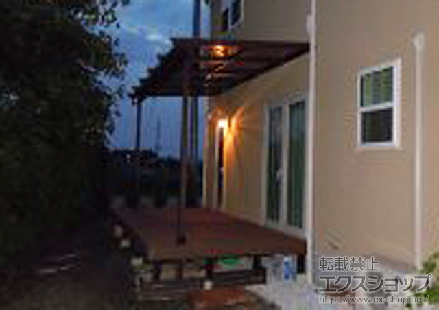 静岡県磐田市ののテラス屋根 ナチュレ Nn型 標準納まり 積雪〜20cm対応+ひととき テラス柱カバーセット 施工例