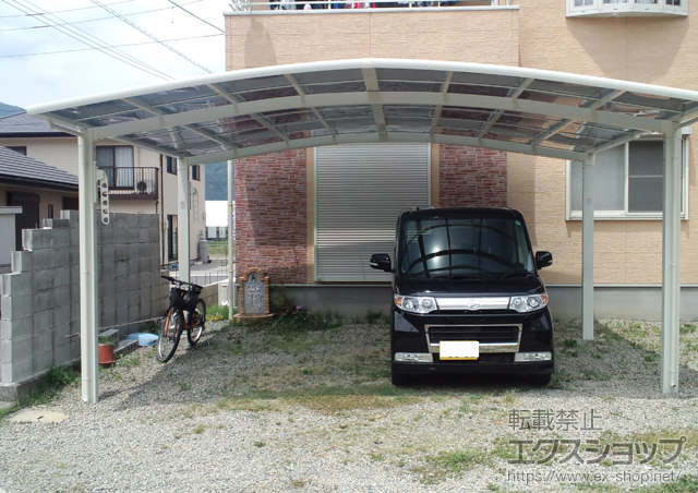 徳島県三好郡東みよし町のLIXIL リクシル（トステム）のカーポート カーブポートシグマIII ワイド 施工例