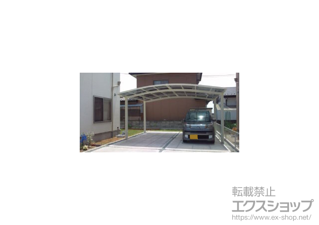 宮城県石巻市のLIXIL リクシル（トステム）のカーポート カーブポートシグマIII ワイド 施工例