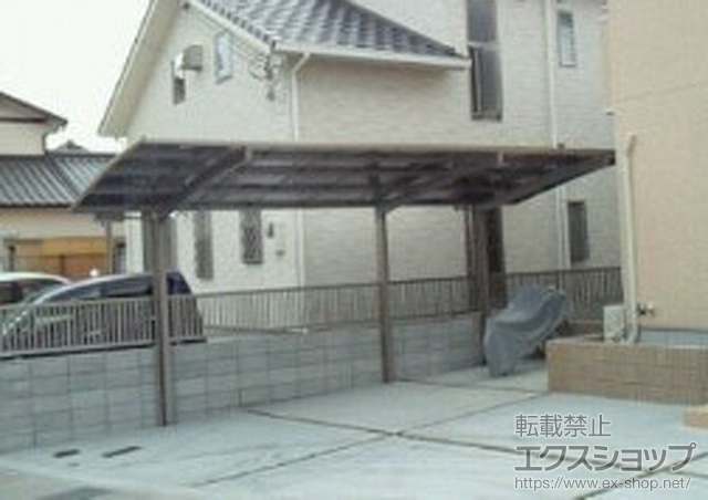 兵庫県姫路市のLIXIL リクシル（トステム）のカーポート カーブポートシグマIII 延長 積雪〜30?対応 施工例